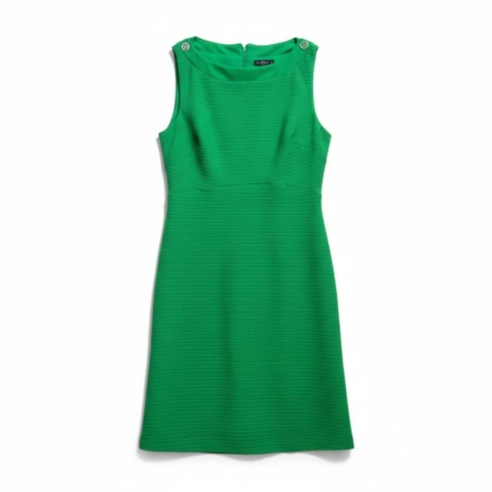 NWT Size 10 Tommy Hilfiger Sheath Dress Boat Neck Gold Button Accent